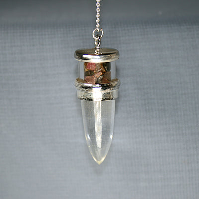 Clear Quartz with Watermelon Tourmaline Pendulum