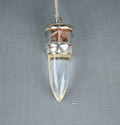 Clear Quartz with Watermelon Tourmaline Pendulum