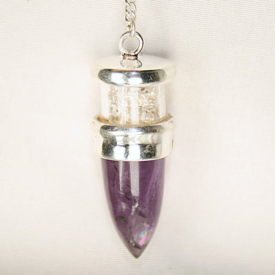 Amethyst and Herkimer Diamond Pendulum