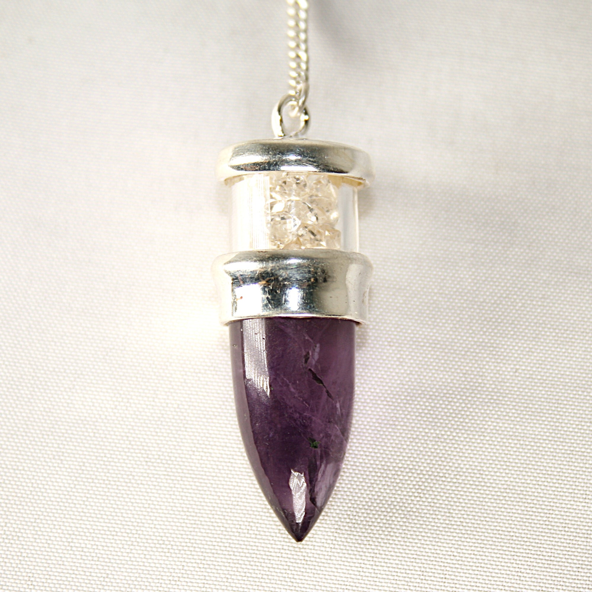 Amethyst and Herkimer Diamond Pendulum