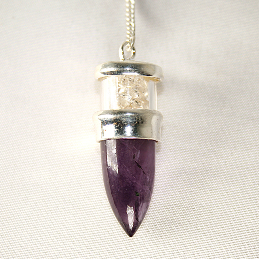 Amethyst and Herkimer Diamond Pendulum