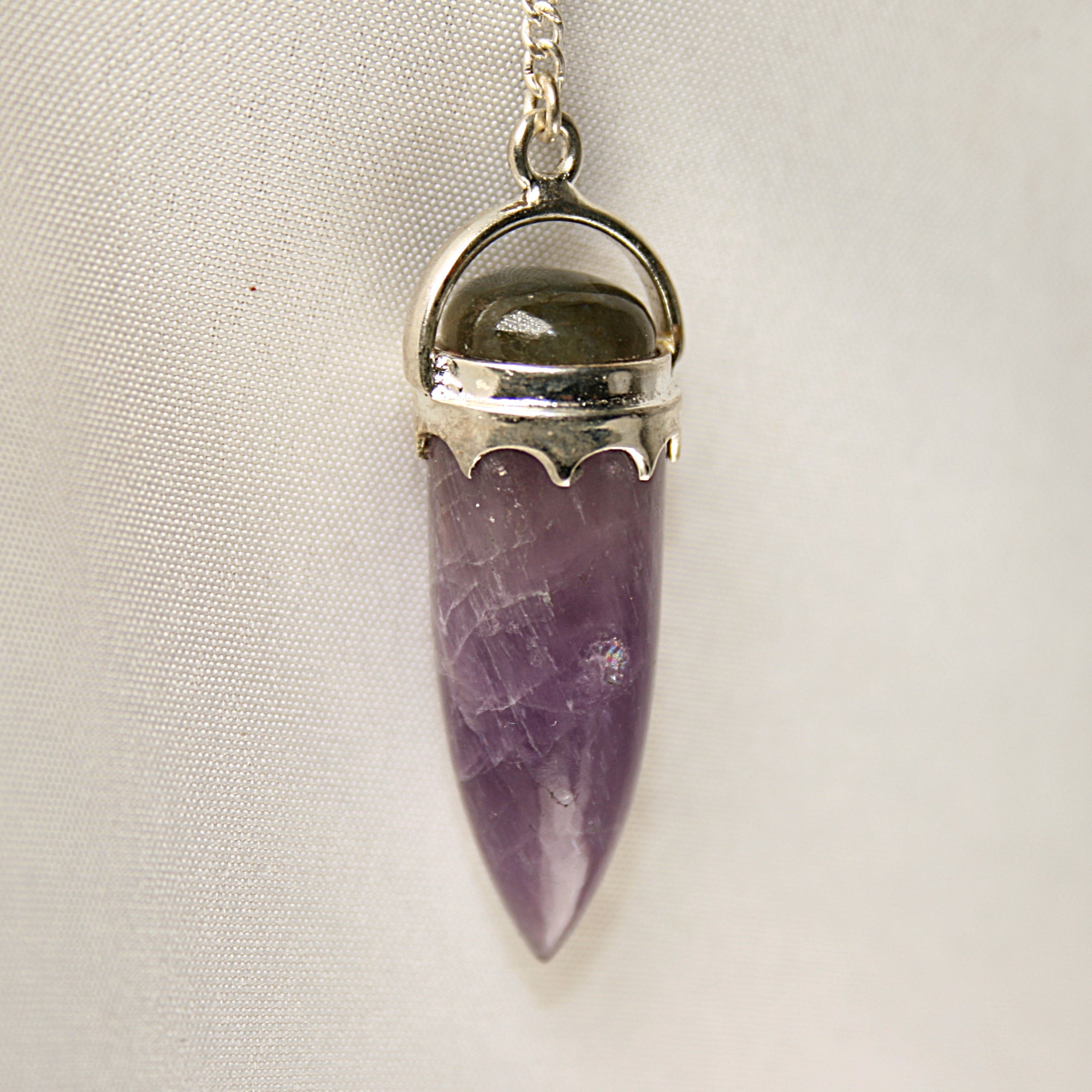 Amethyst with Labradorite Pendulum