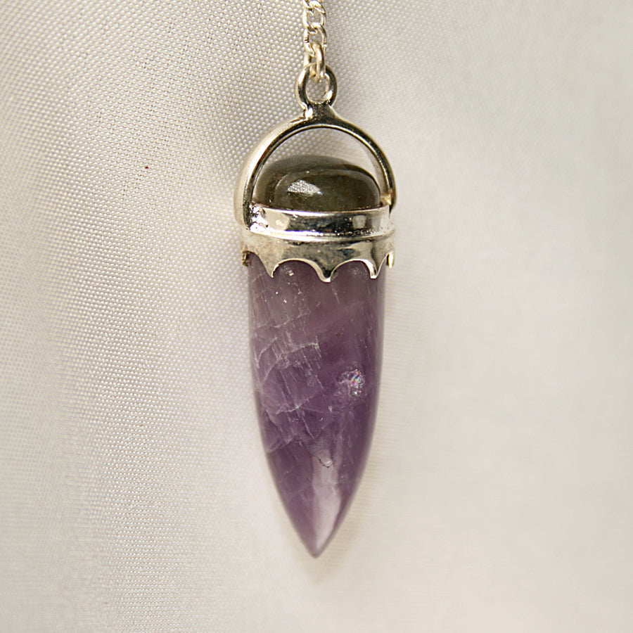 Amethyst with Labradorite Pendulum