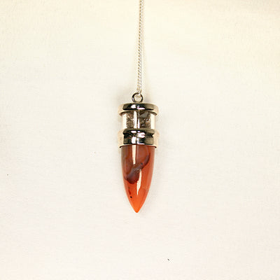 Carnelian and Smokey Quartz Pendulum
