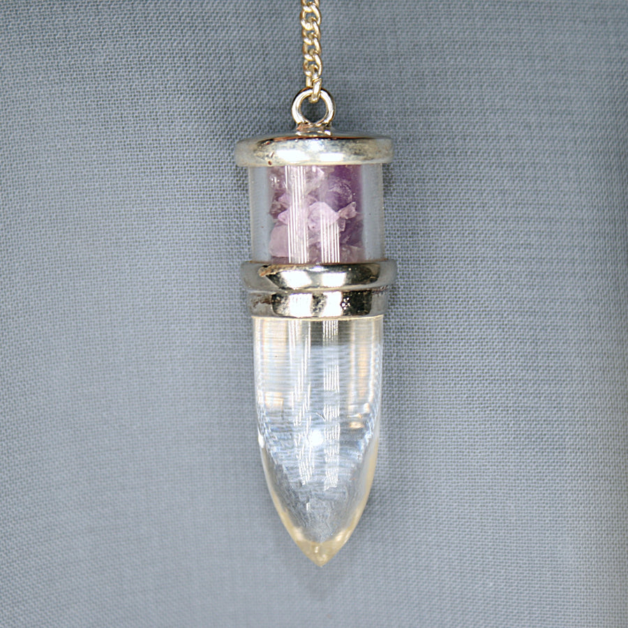 Clear Quartz and Amethyst Pendulum