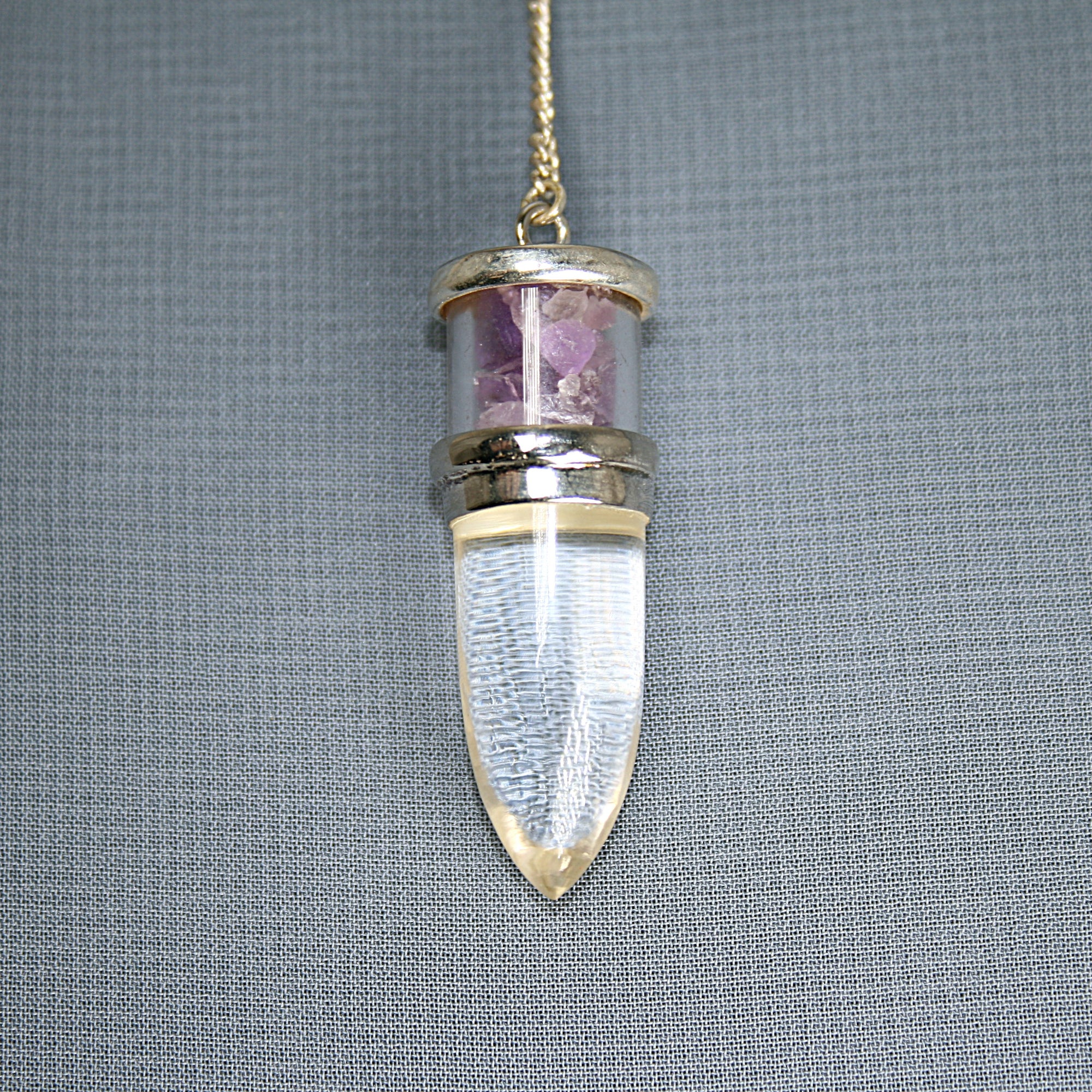 Clear Quartz and Amethyst Pendulum