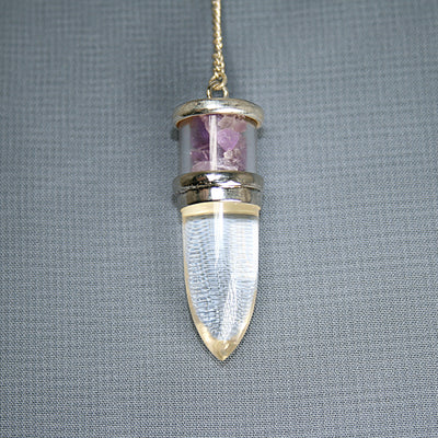 Clear Quartz and Amethyst Pendulum