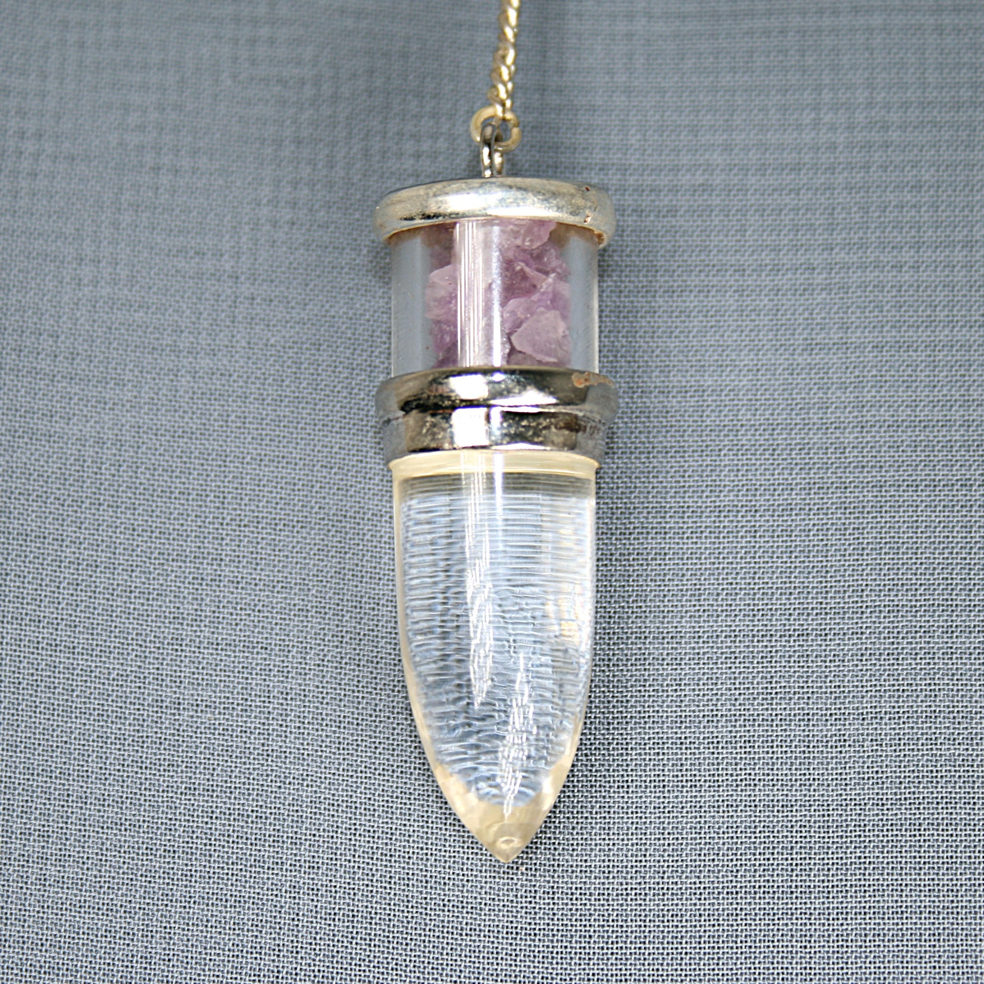 Clear Quartz and Amethyst Pendulum