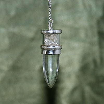 Clear Quartz and Herkimer Diamond Pendulum