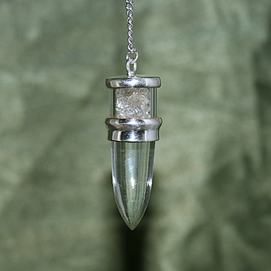 Clear Quartz and Herkimer Diamond Pendulum
