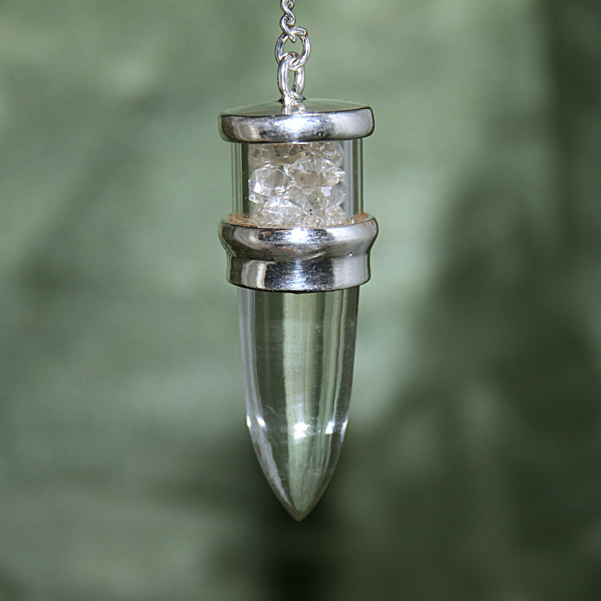 Clear Quartz and Herkimer Diamond Pendulum