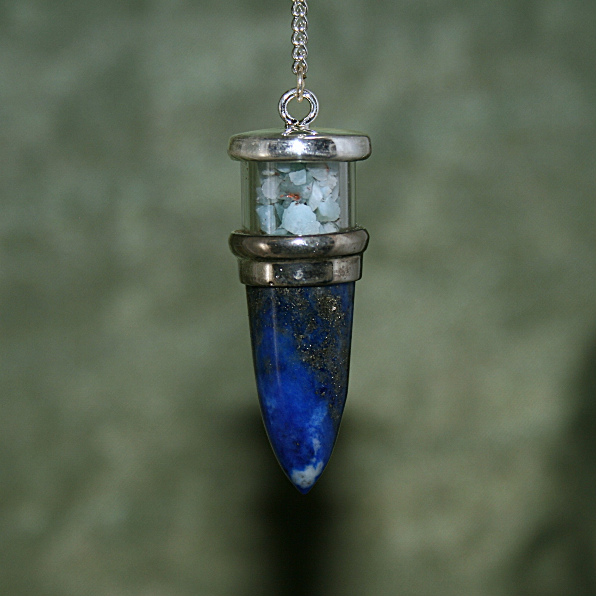 Lapis Lazuli and Larimar Pendulum
