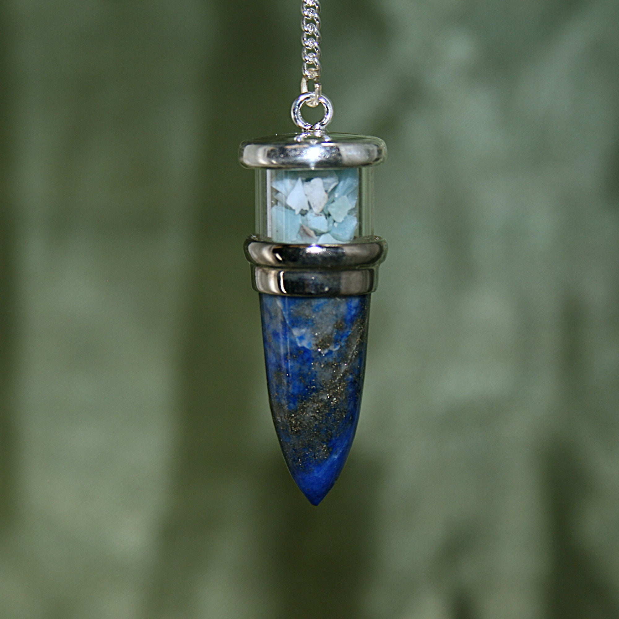 Lapis Lazuli and Larimar Pendulum