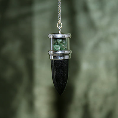 Black Tourmaline and Emerald Pendulum