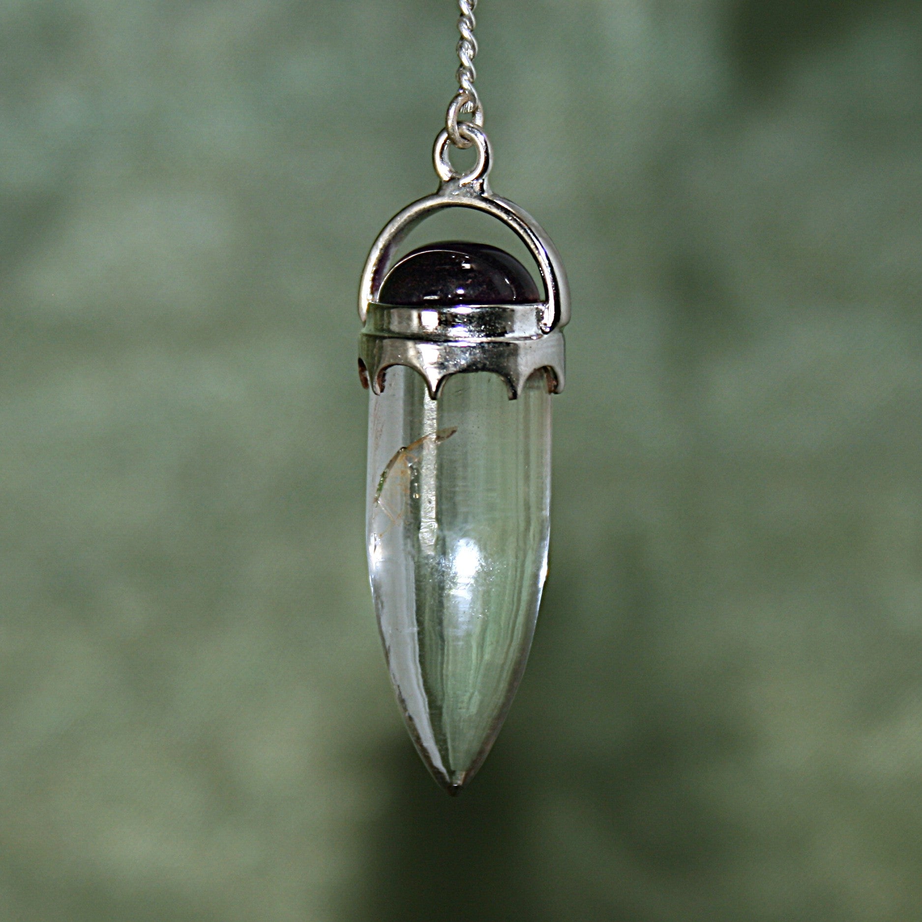 Clear Quartz and Amethyst Pendulum