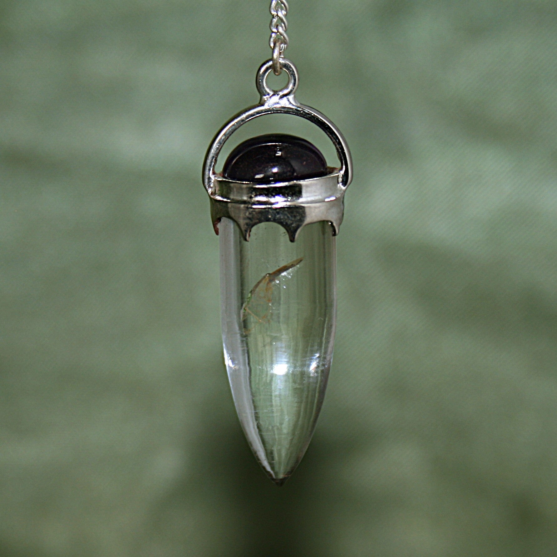 Clear Quartz and Amethyst Pendulum