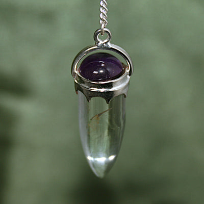 Clear Quartz and Amethyst Pendulum