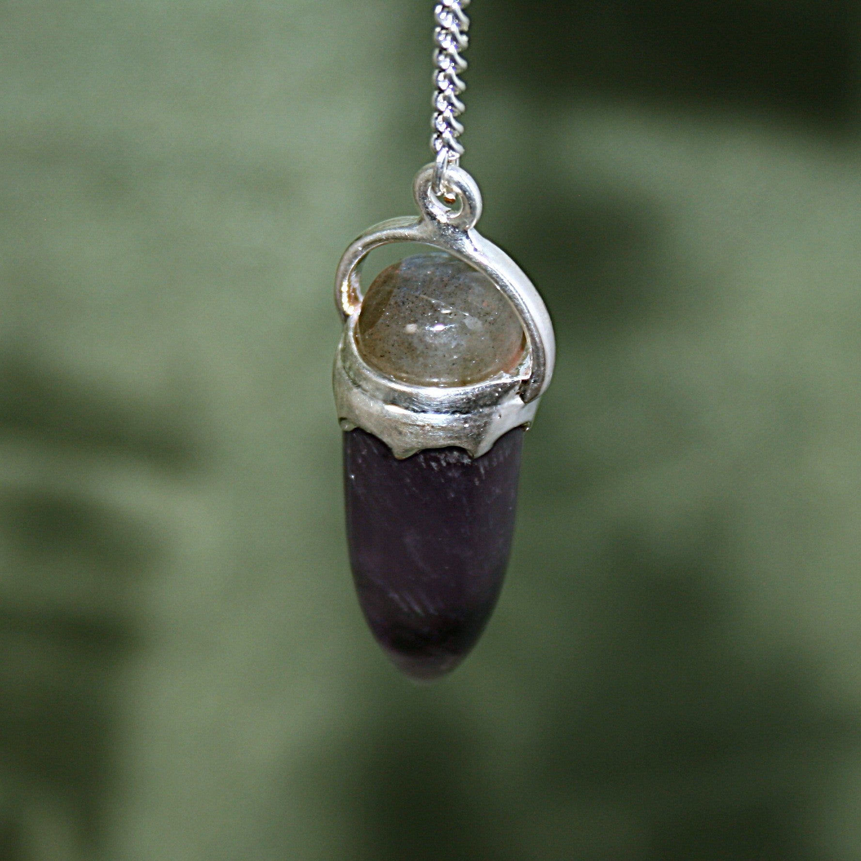 Amethyst and Labradorite Pendulum