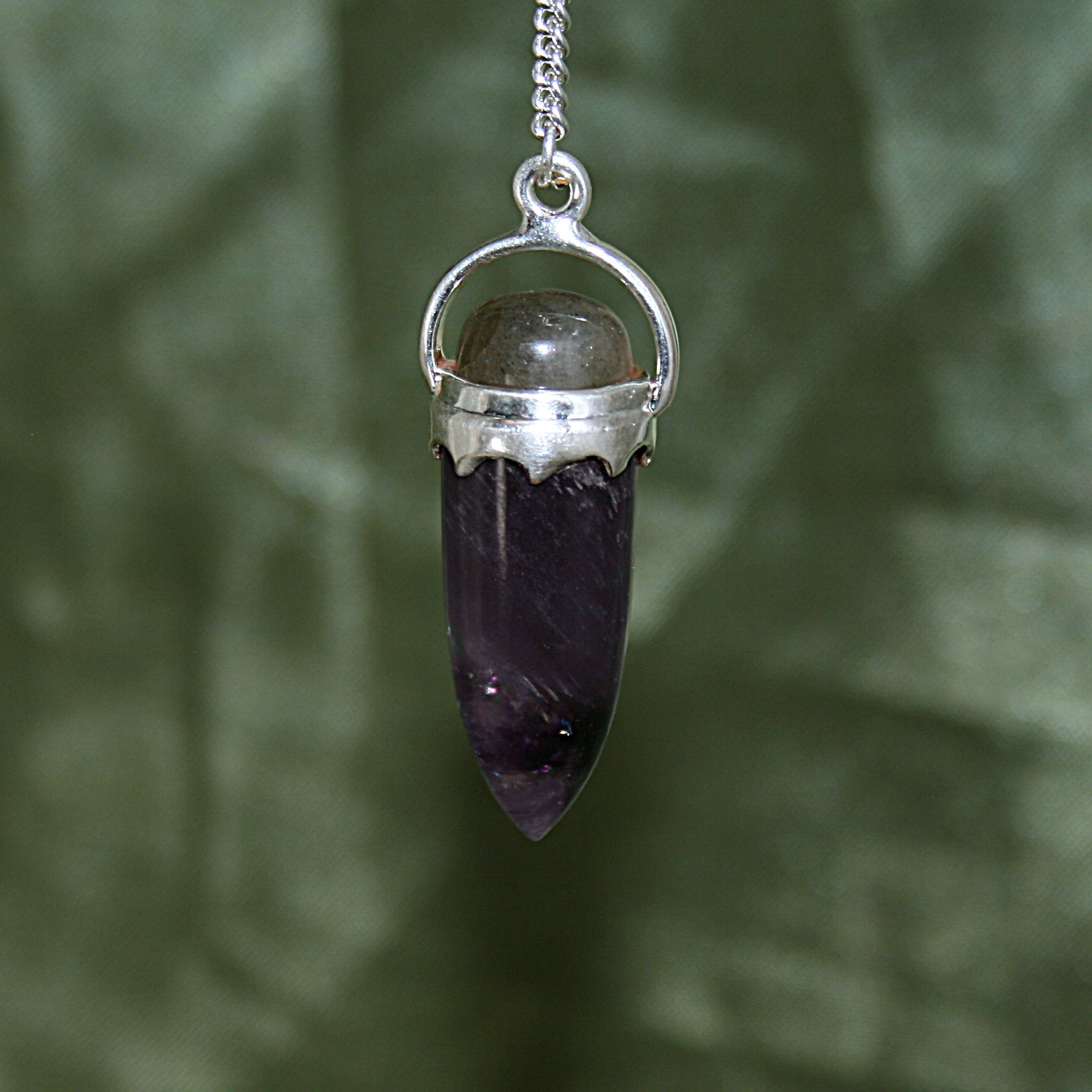 Amethyst and Labradorite Pendulum