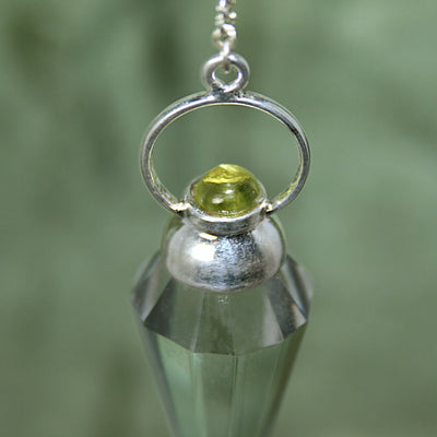 Clear Quartz and Peridot Pendulum