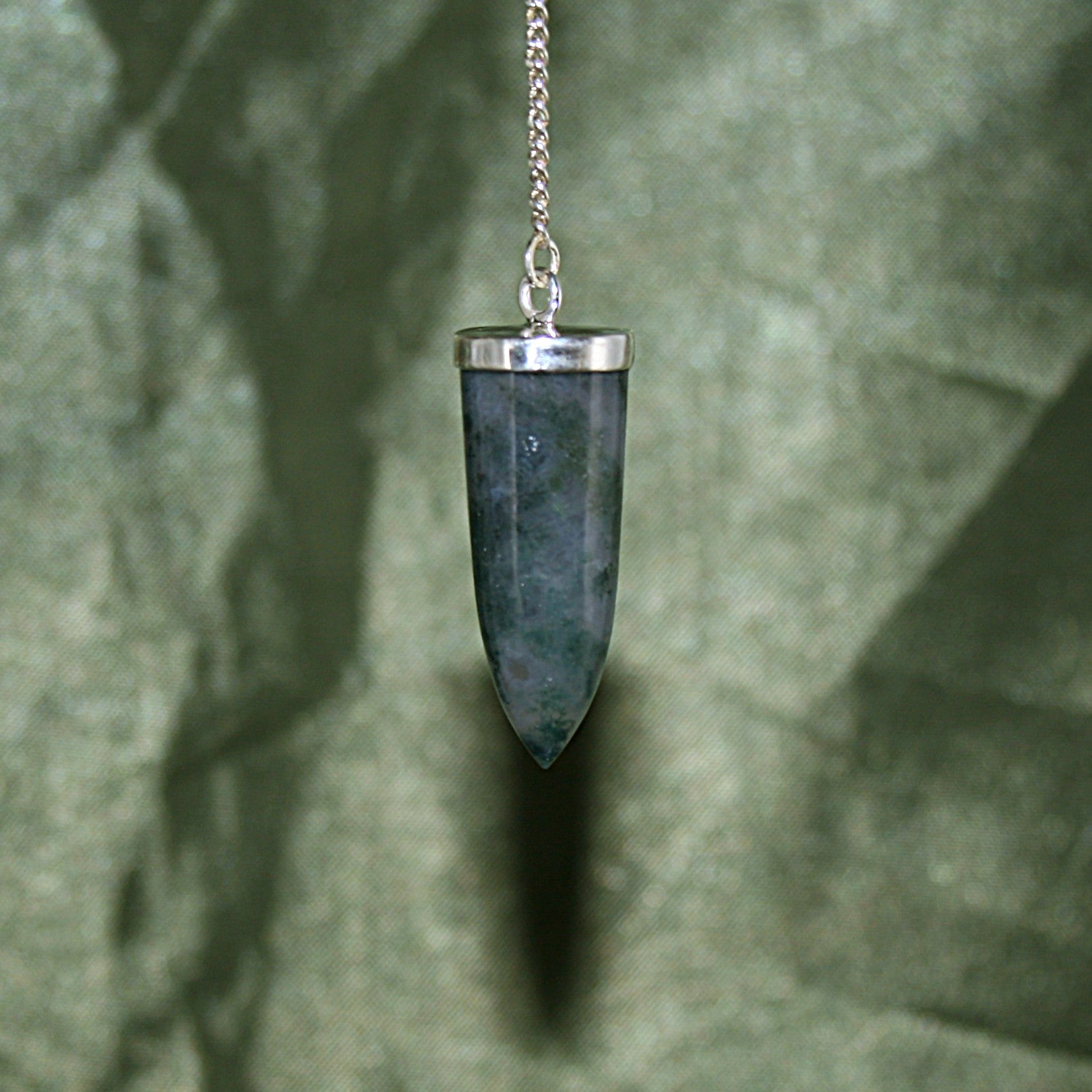 Green Moss Agate Pendulum