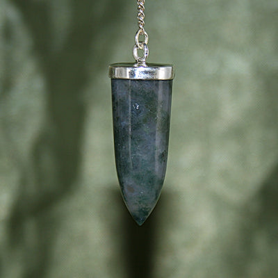 Green Moss Agate Pendulum