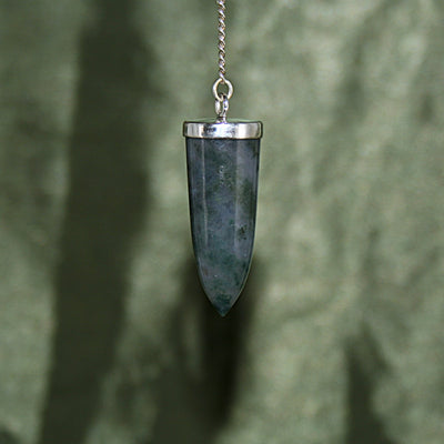 Green Moss Agate Pendulum