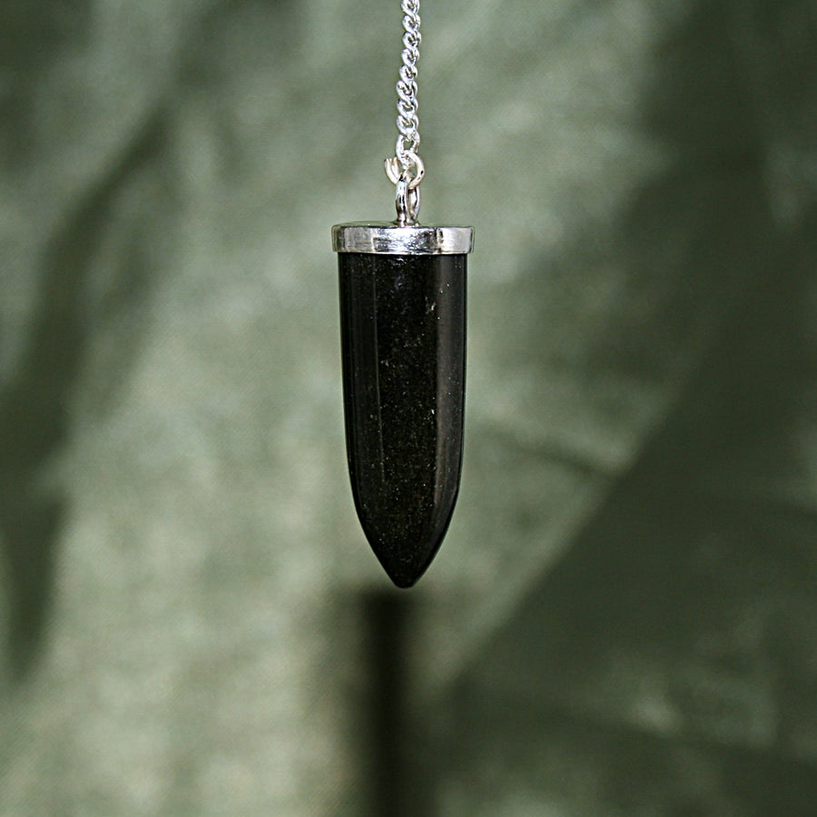 Gold Sheen Obsidian Pendant