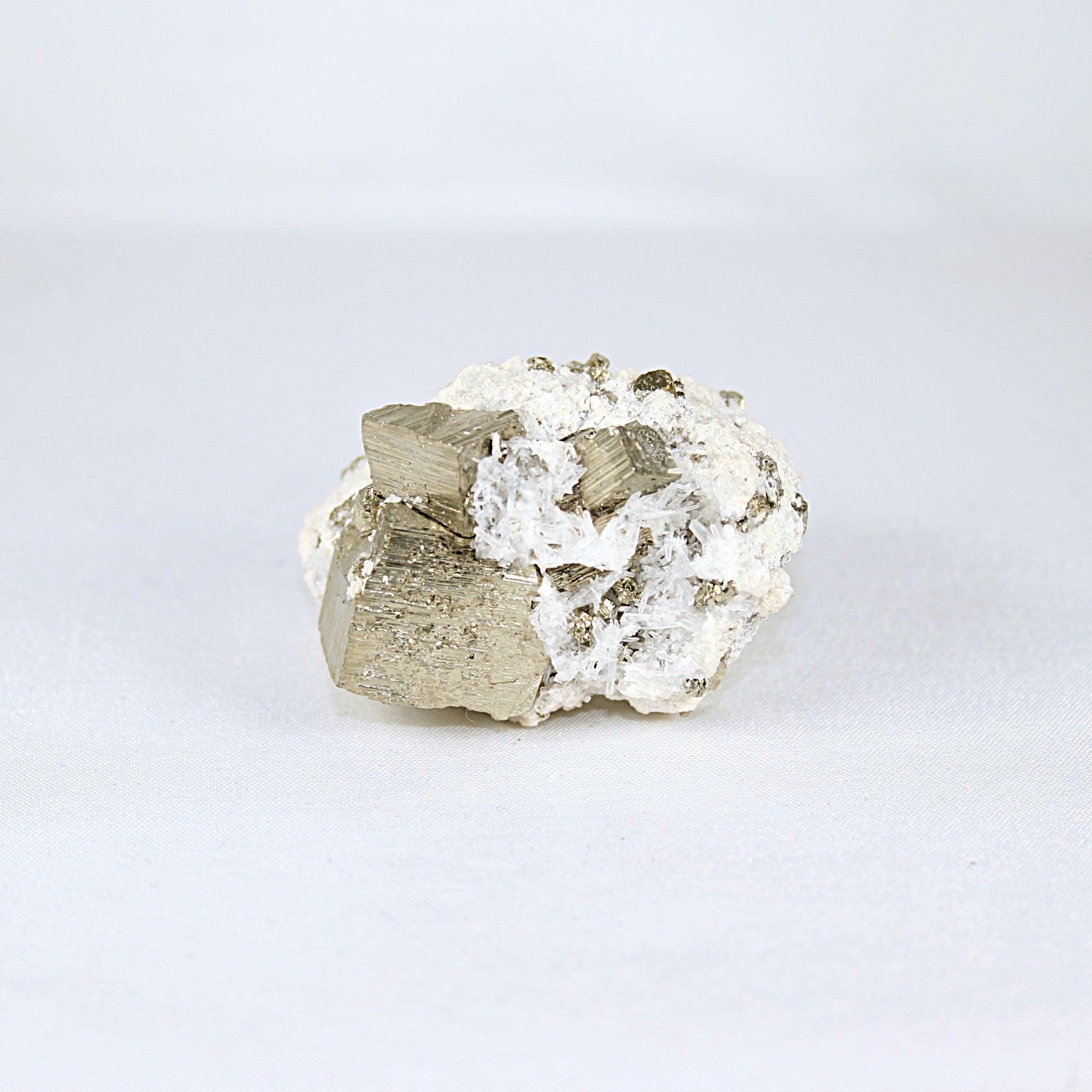 Mini Pyrite and Snow Quartz