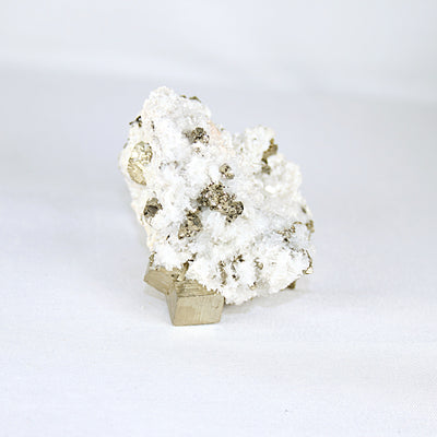 Mini Pyrite and Snow Quartz