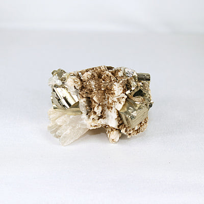 Mini Pyrite and Snow Quartz