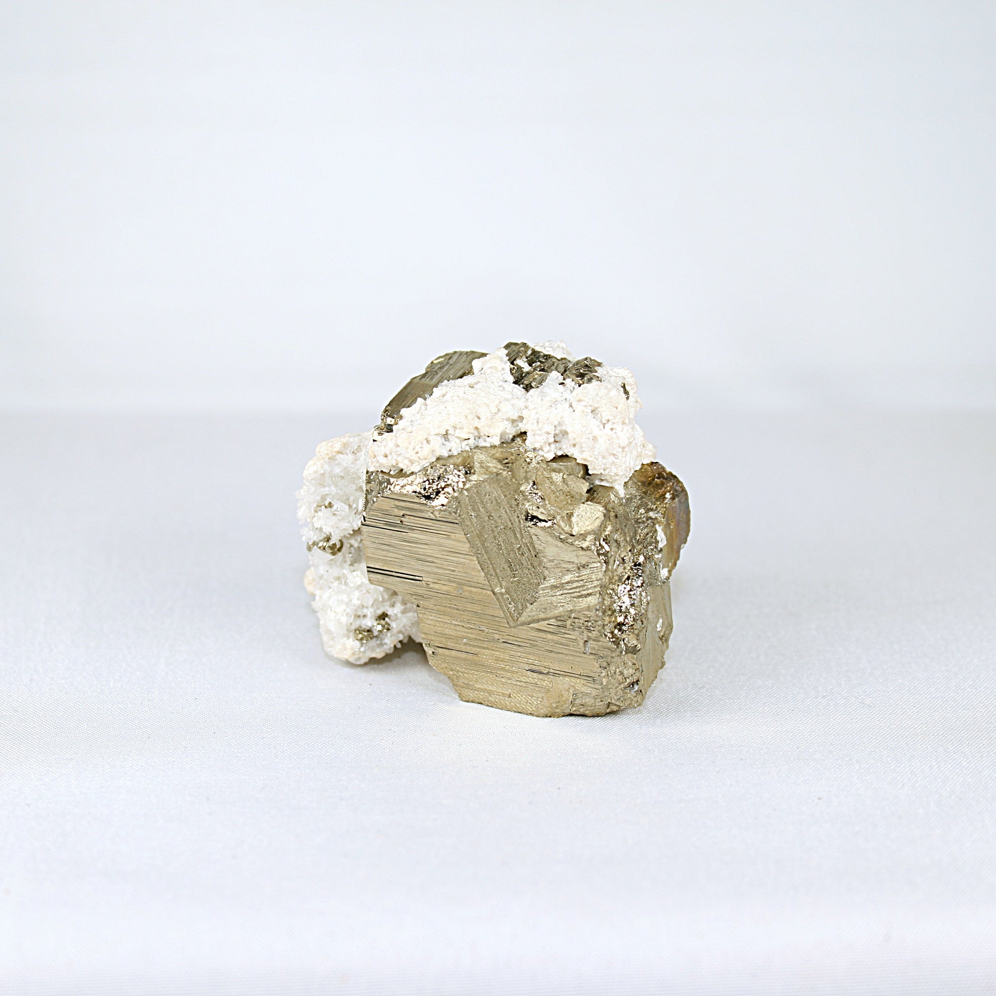 Mini Pyrite and Snow Quartz