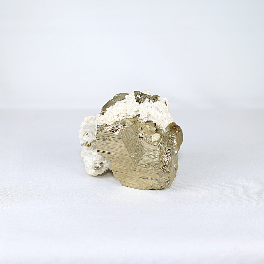 Mini Pyrite and Snow Quartz