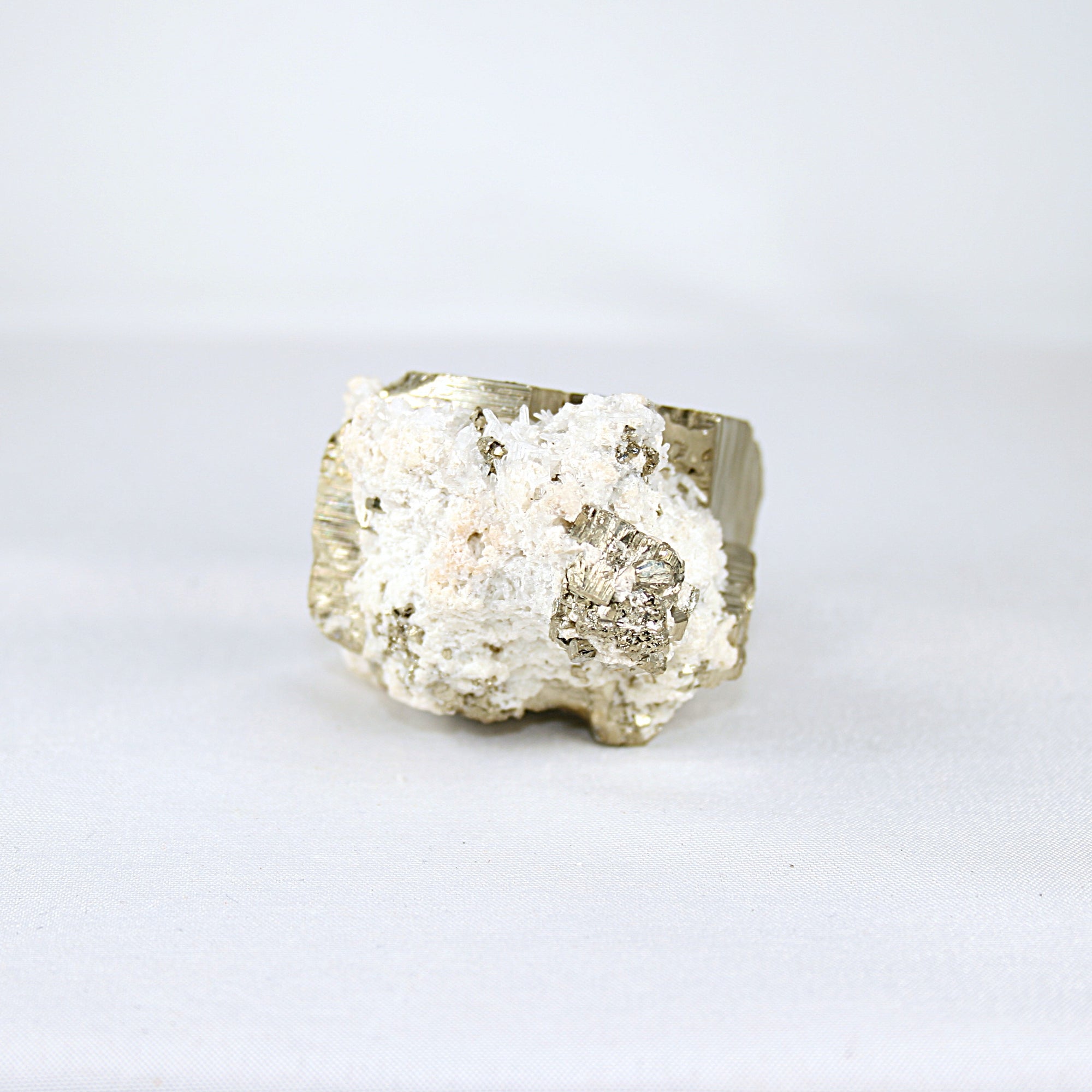 Mini Pyrite and Snow Quartz