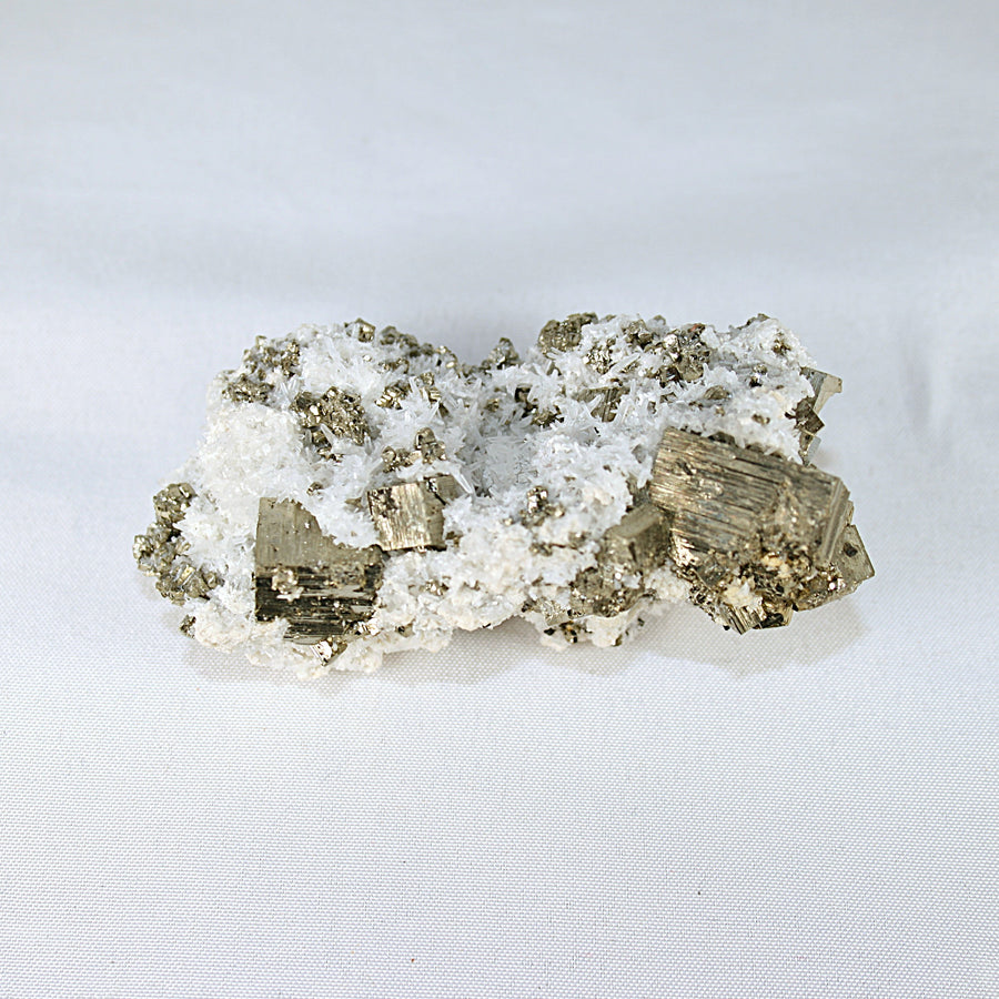 Mini Pyrite and Snow Quartz