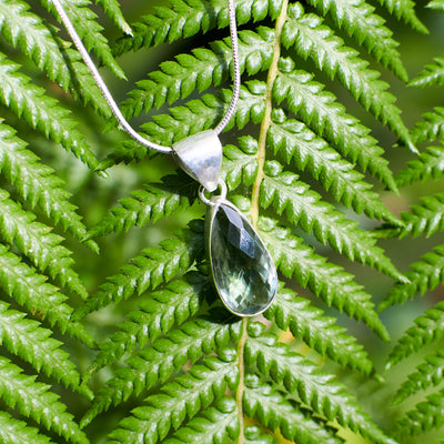 Green Amethyst (Prasiolite) Teardrop Pendant