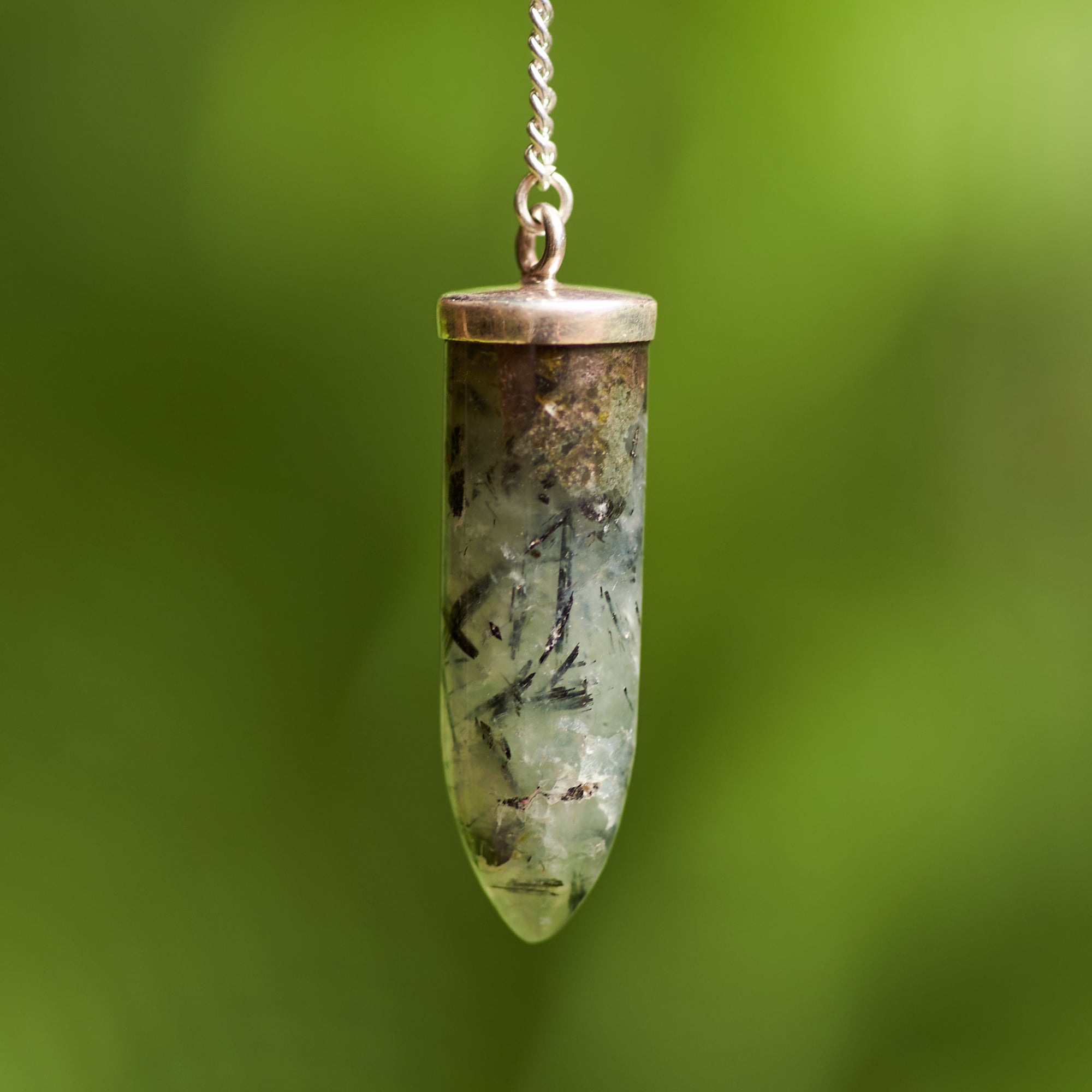 Prehnite with Epidote Pendulum