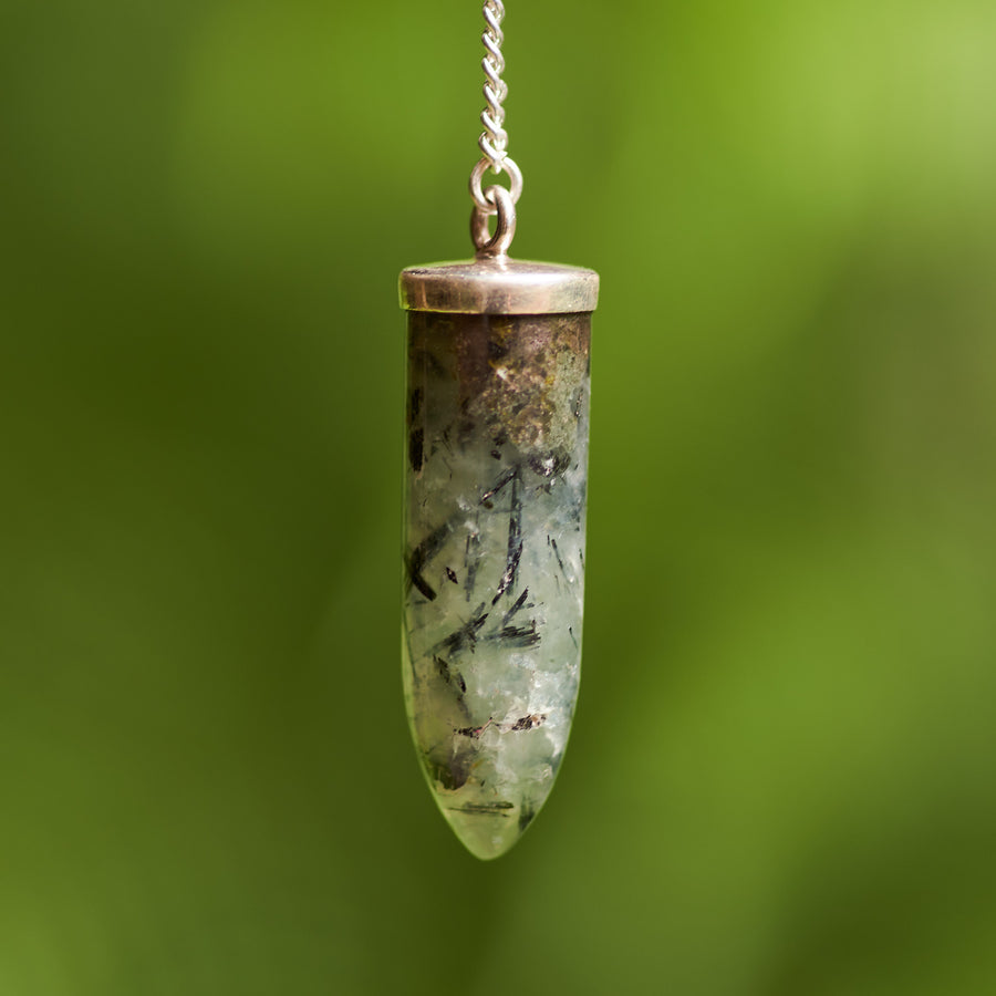Prehnite with Epidote Pendulum