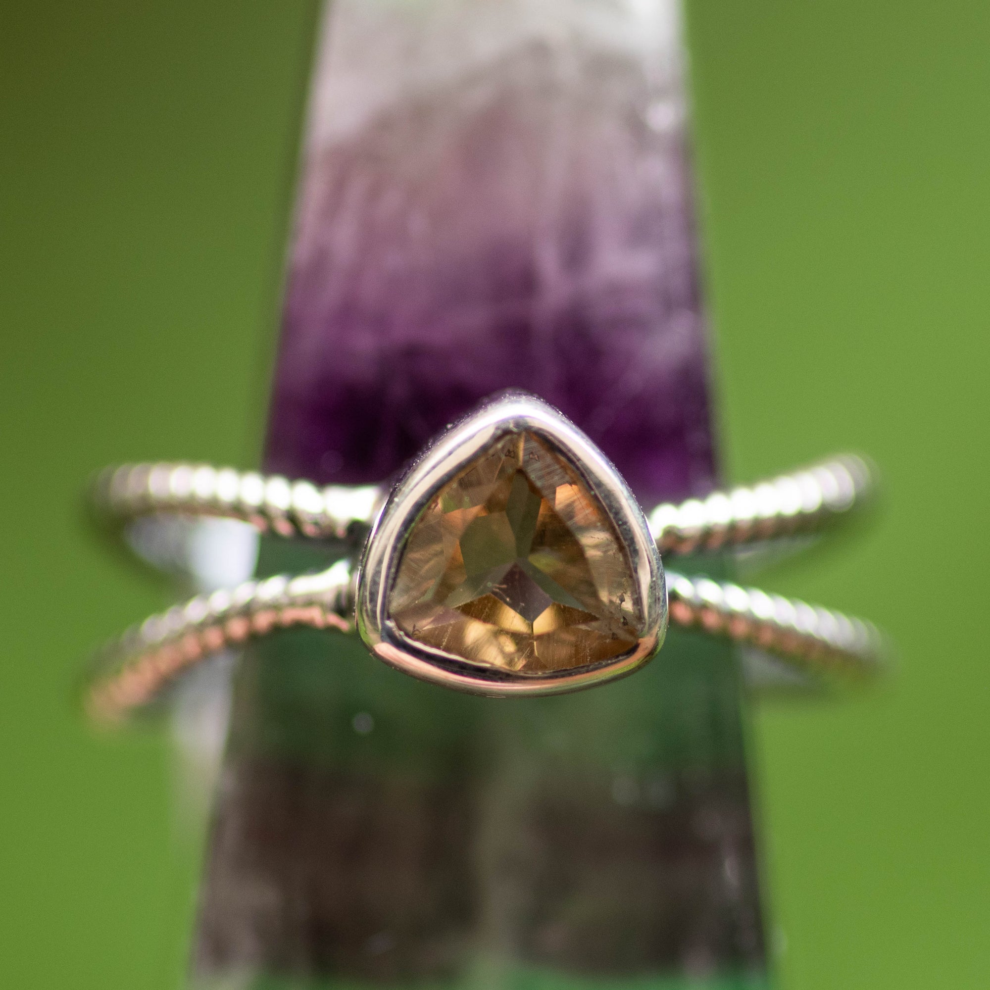 Citrine Trillion Ring