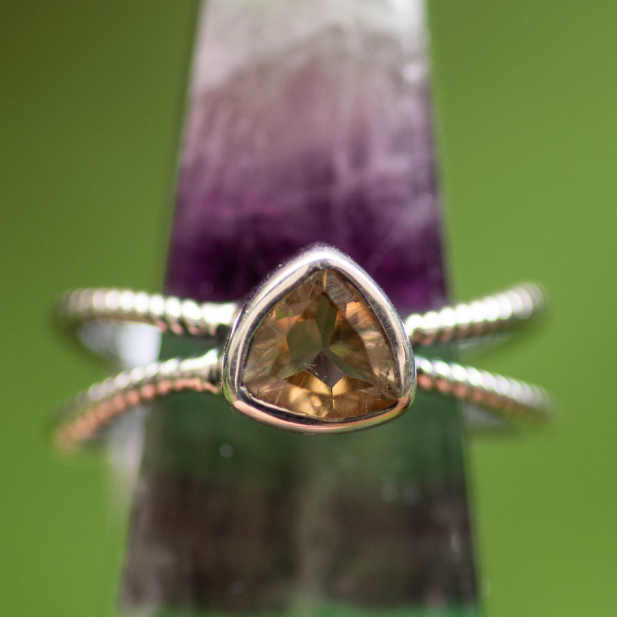 Citrine Trillion Ring