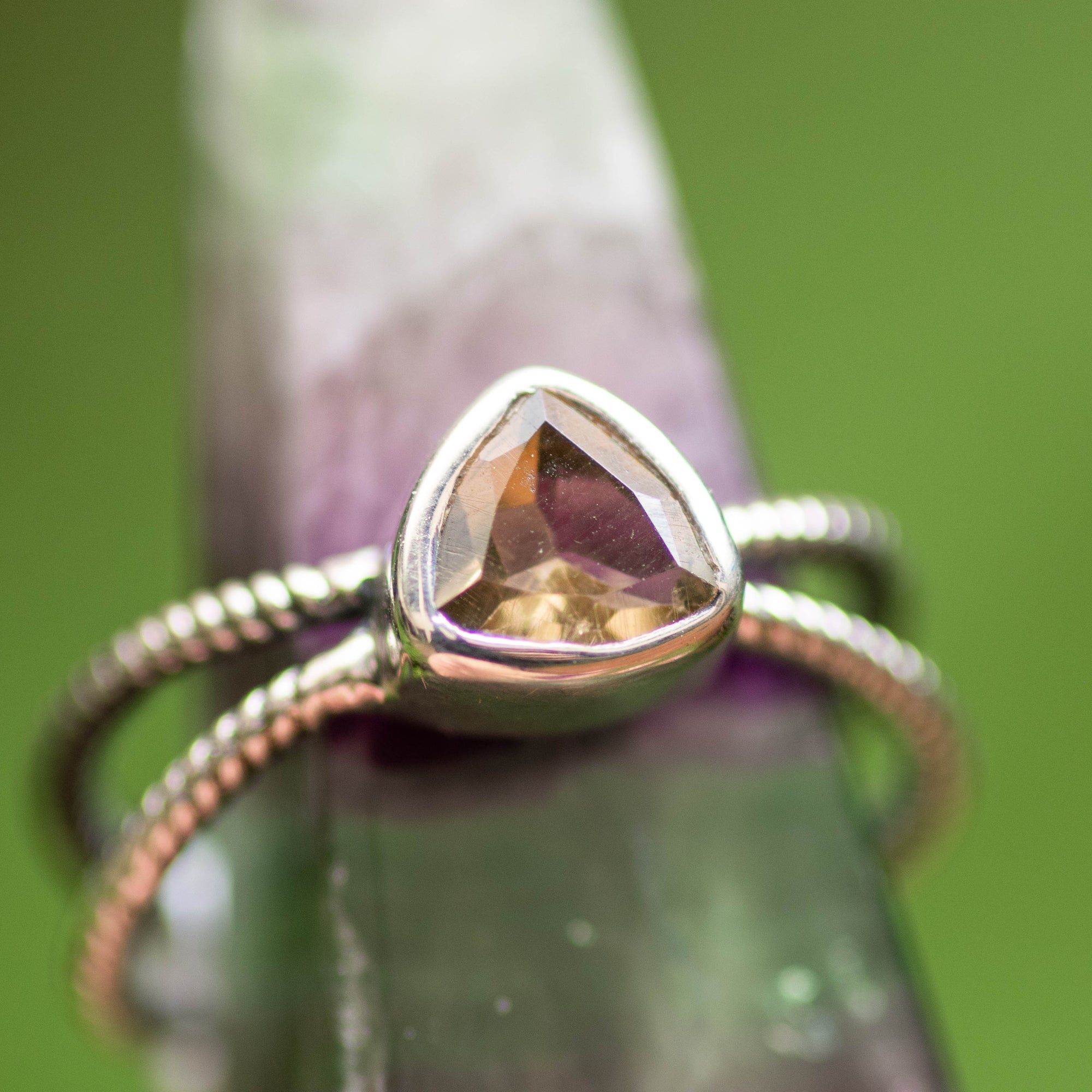 Citrine Trillion Ring