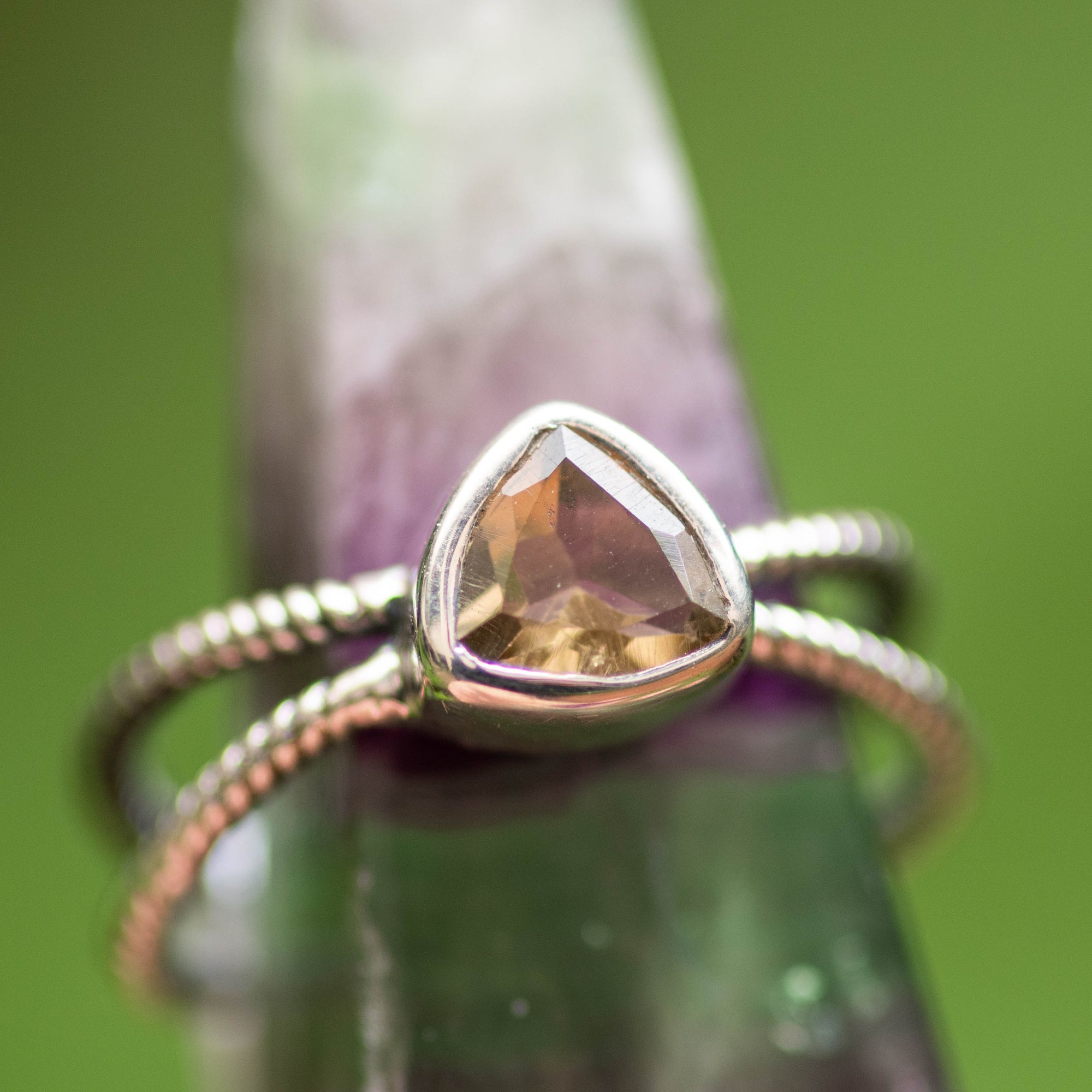 Citrine Trillion Ring