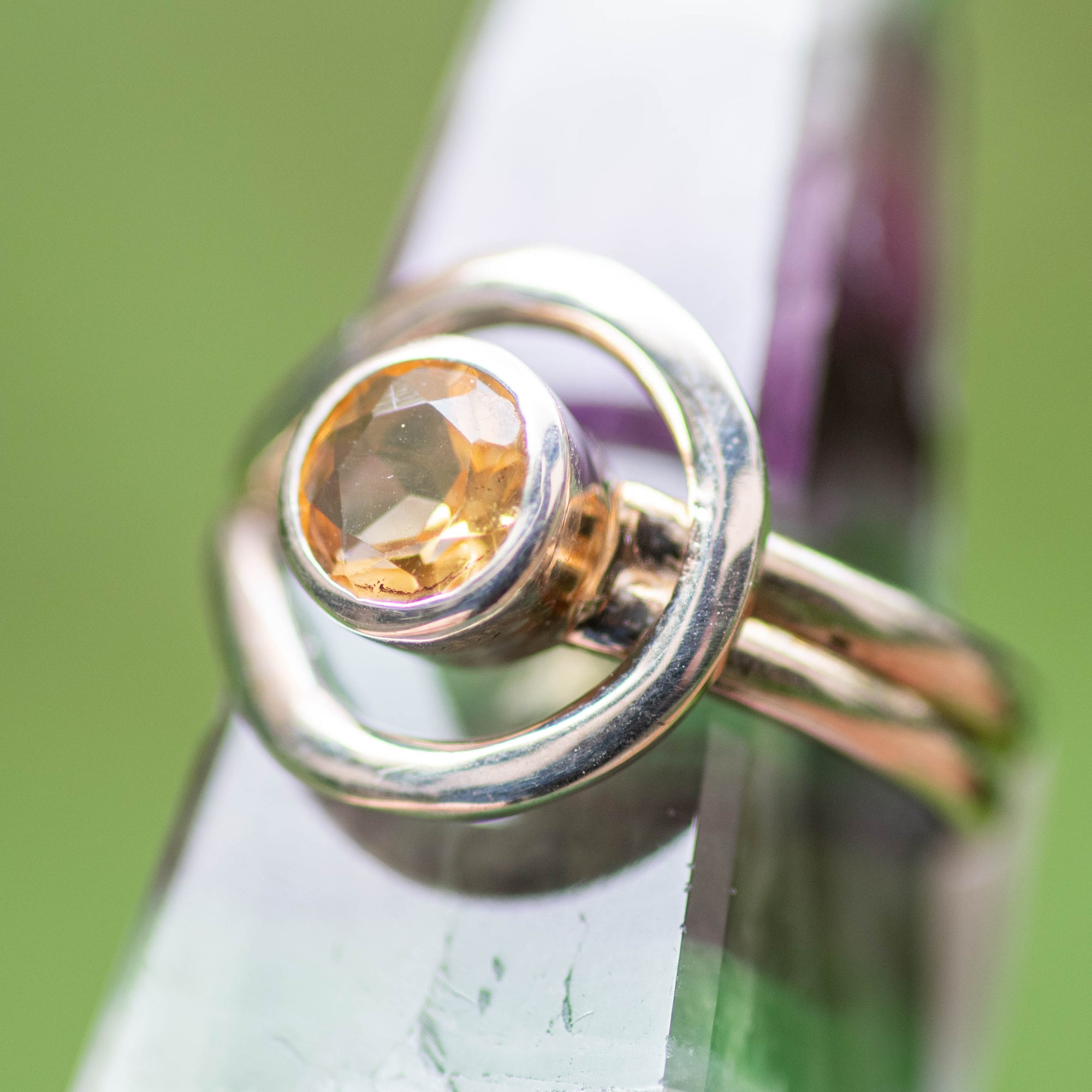 Floating Citrine Ring