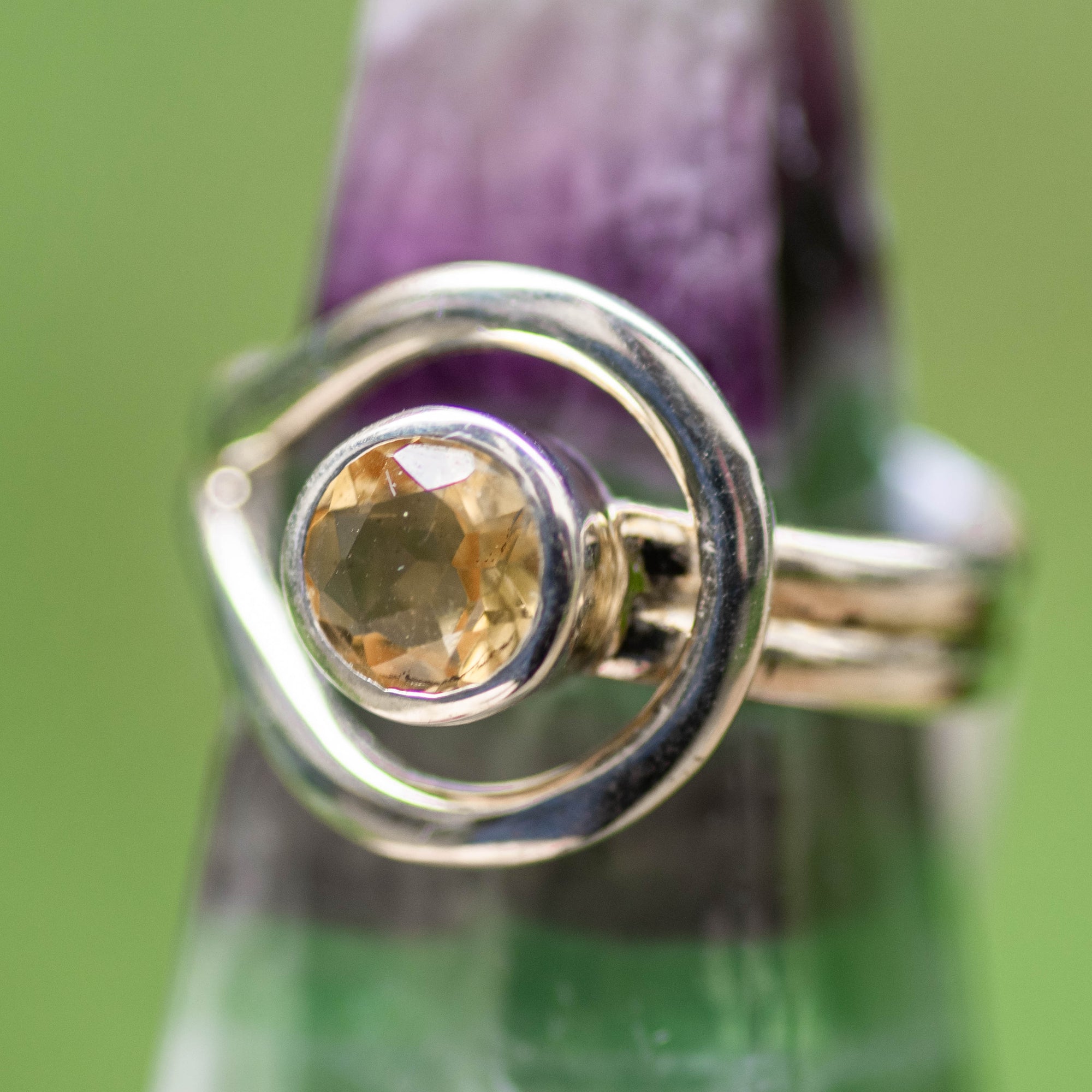 Floating Citrine Ring