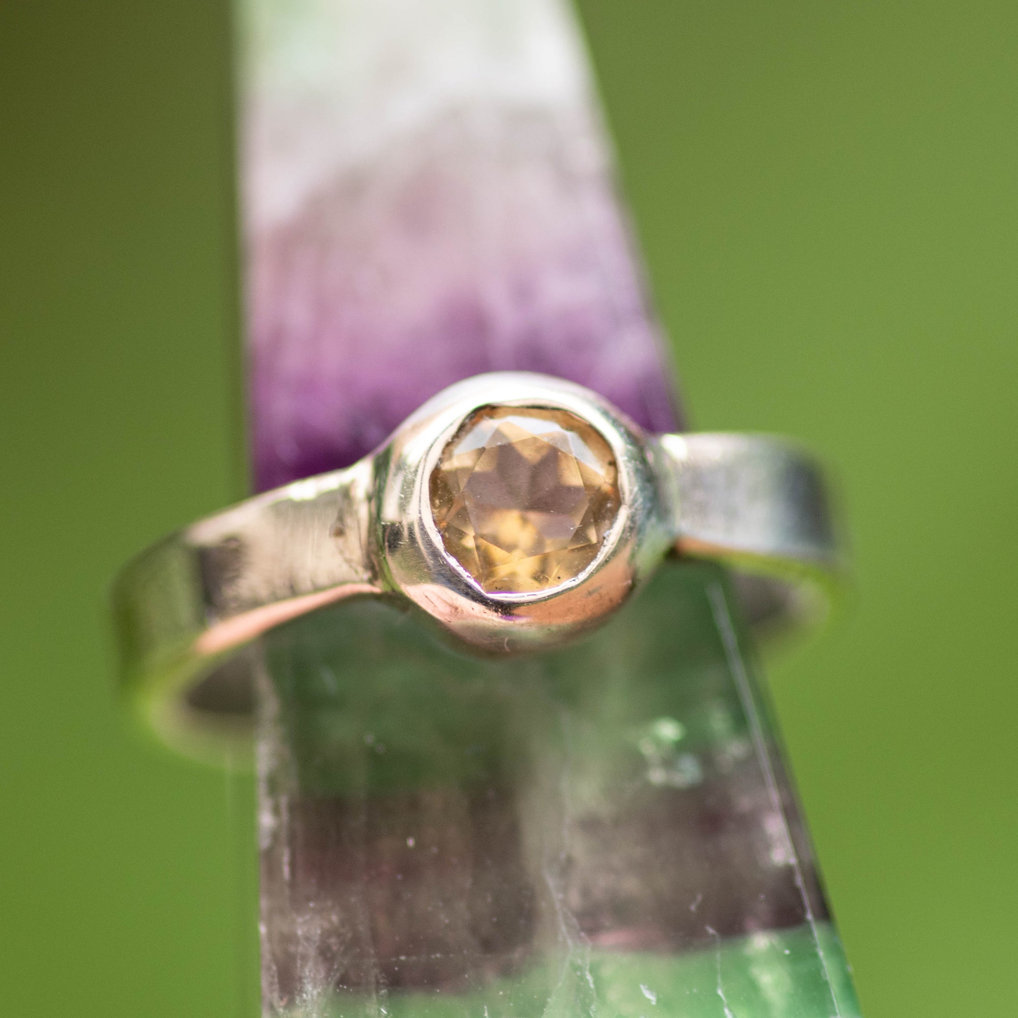 Mini Bezel Set Citrine Ring