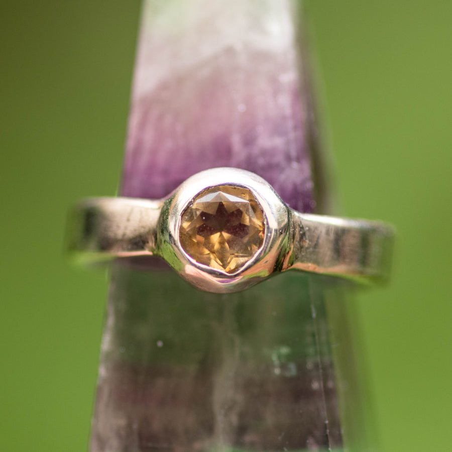 Mini Bezel Set Citrine Ring