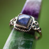 Labradorite Square Ring