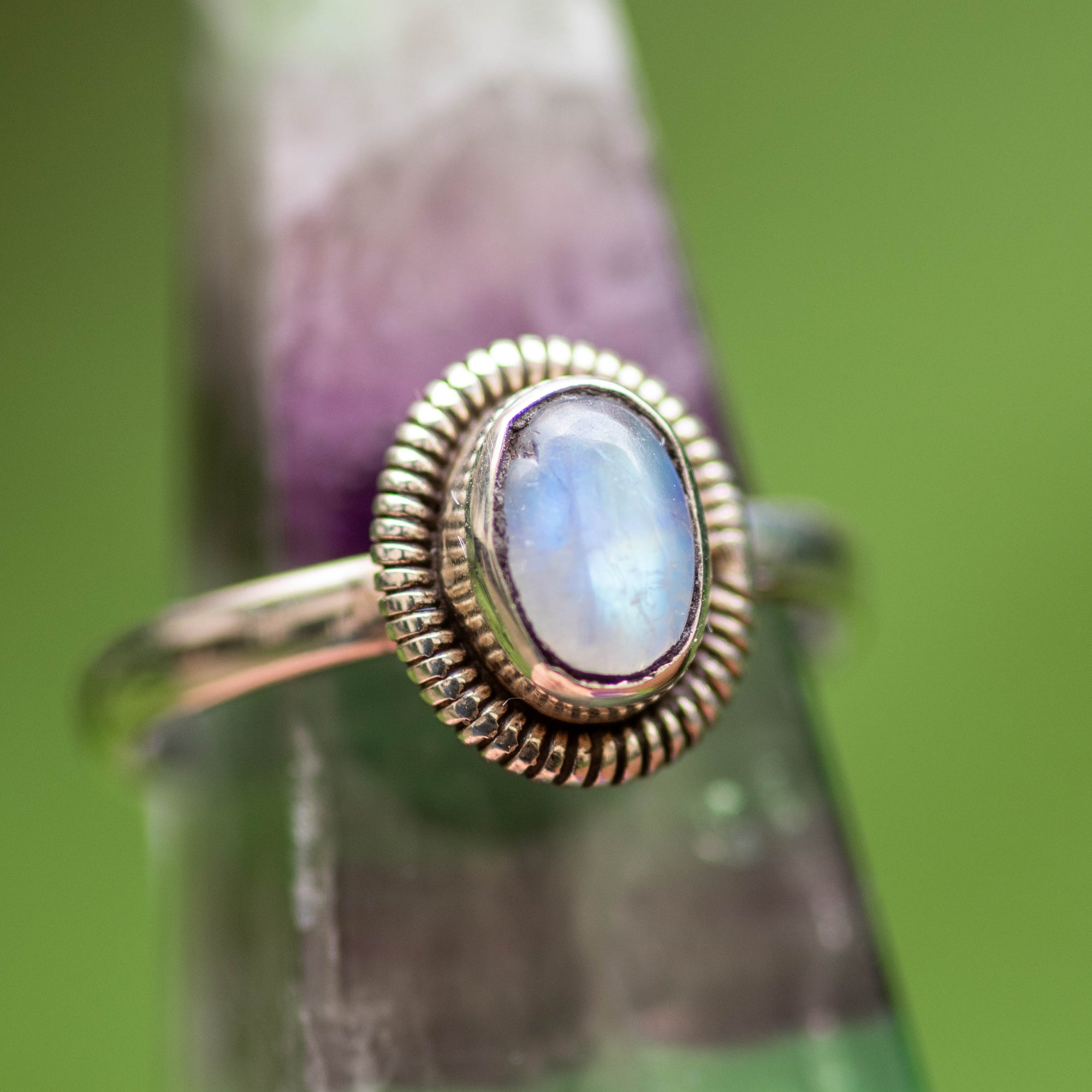 White Labradorite Ring