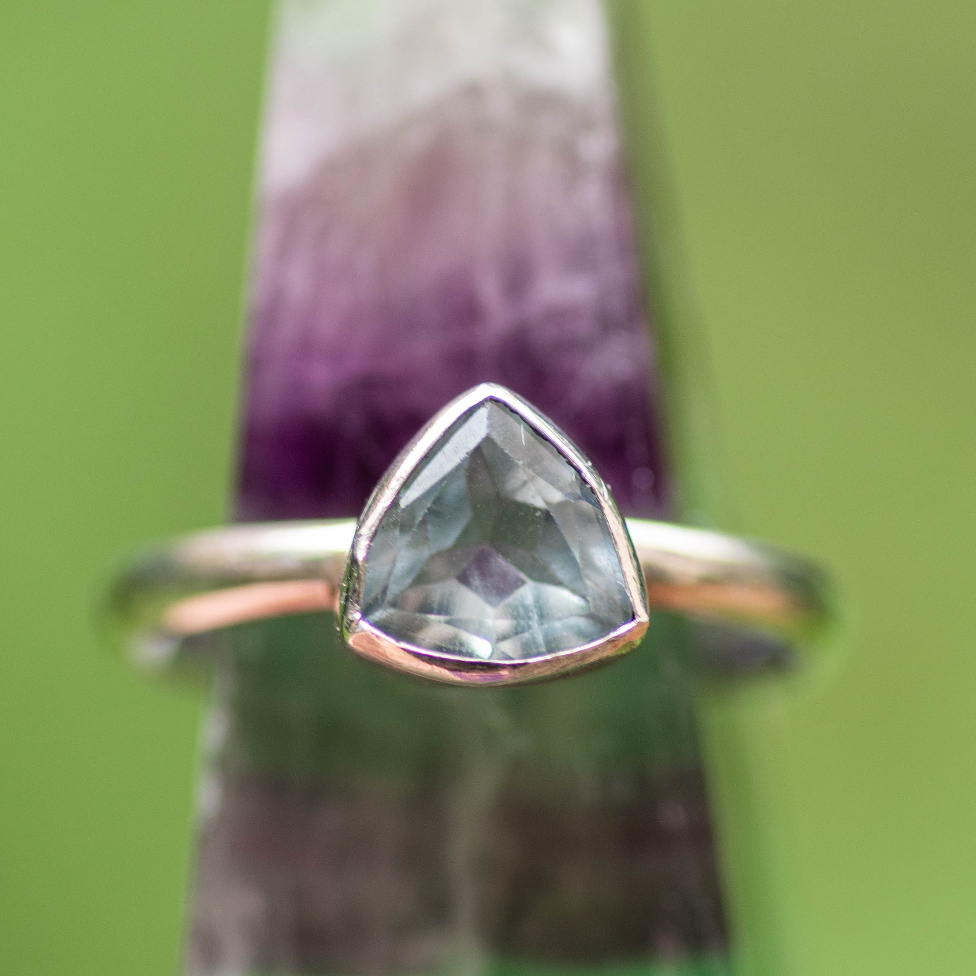 Trillion Blue Topaz Ring