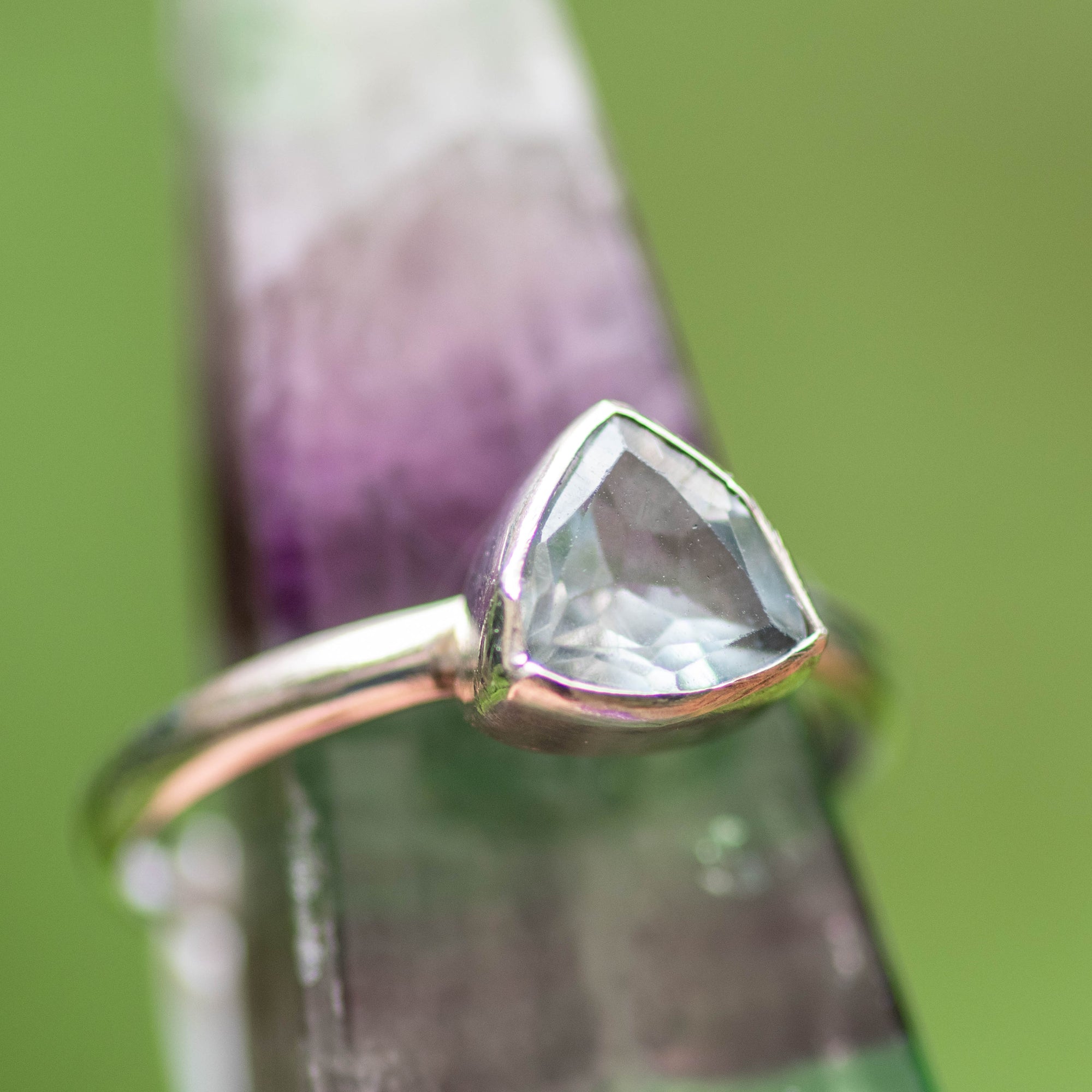 Trillion Blue Topaz Ring